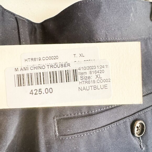 ami Alexandre Mattiussi Dark Navy Blue Chino Trouser XL 36/32 - Picture 4 of 5